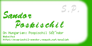 sandor pospischil business card